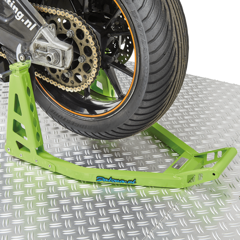 MotoGP béquille d'atelier verte Datona roue arrière