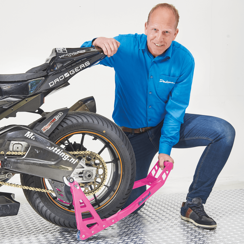 Poignée béquille d'atelier rose MotoGP roue arrière
