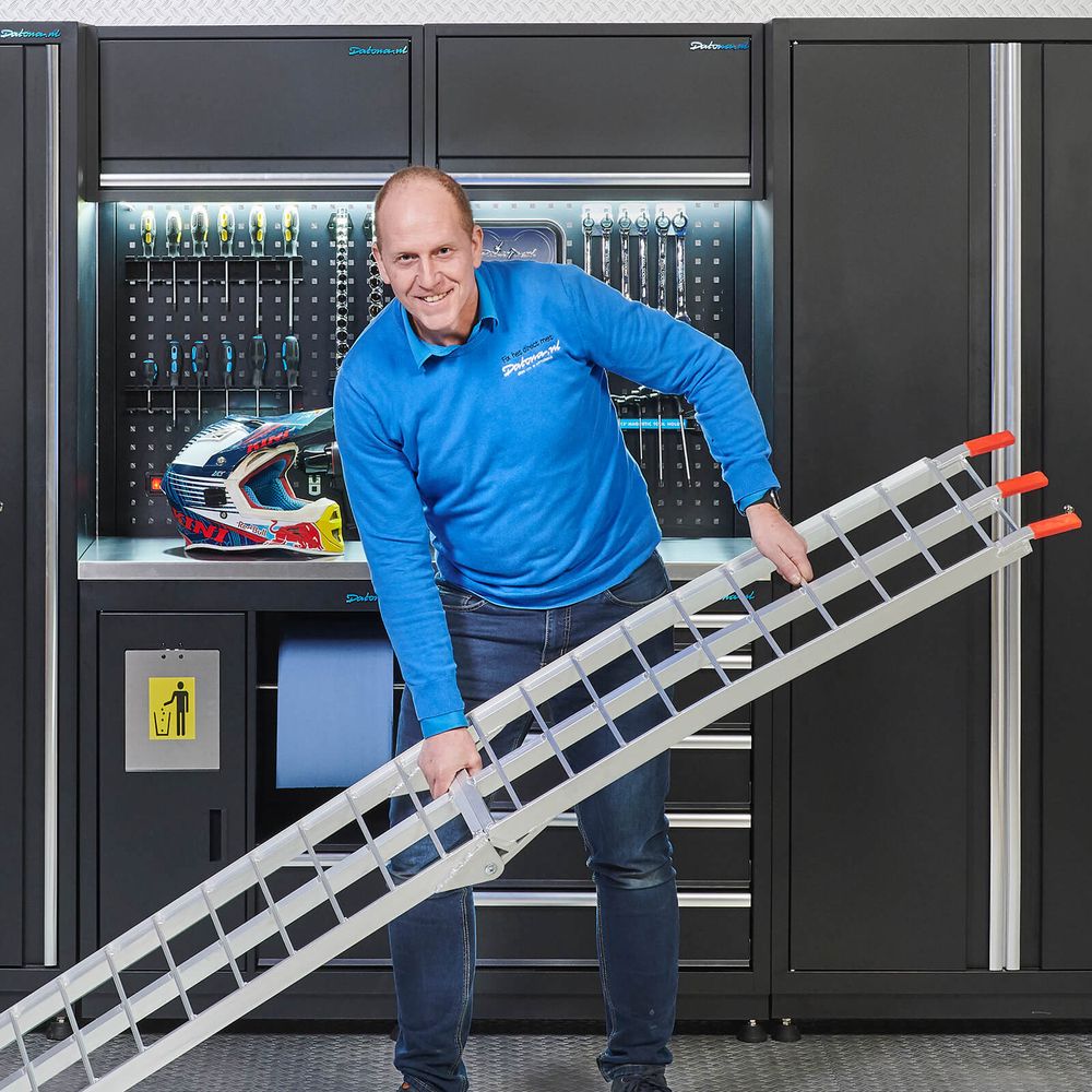 Aluminium oprijplaat 225 cm rijplaat oprijgoot rijplank