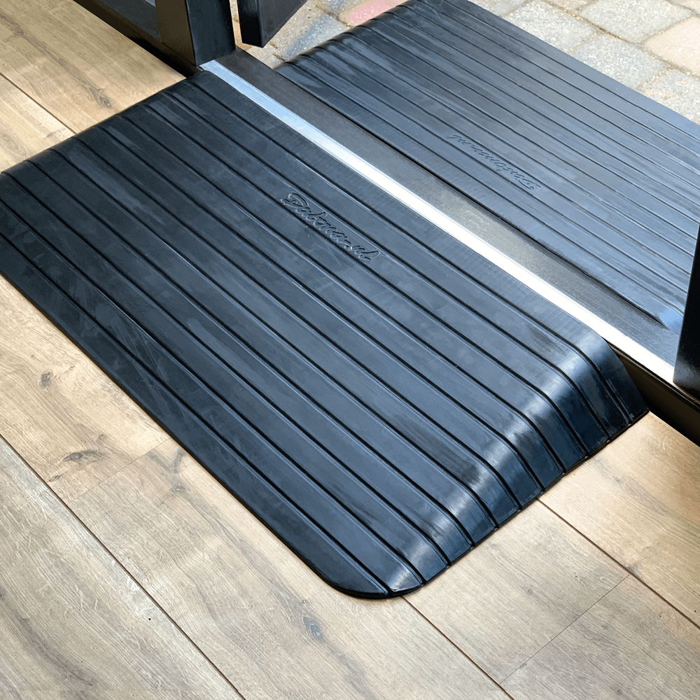 Zwarte rubberen drempelhulp 90 mm hoog van Datona 2 stuks