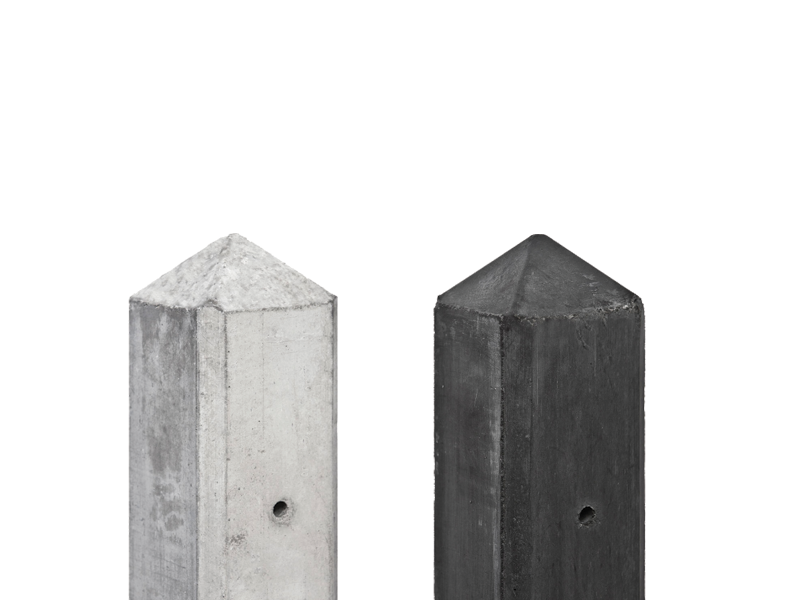 klein twee indruk Betonpalen Schutting kopen 10x10 cm Beton grijs antraciet palen