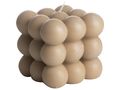 Bougie Pilier Gusta / Cube Bougie Bulle - Taupe - 8 x 8 cm