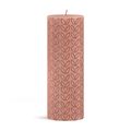 Bougie cylindrique Bolsius avec motif rustique rose brumeux - 19 cm / ø 7 cm