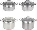 Casserole Resto Kitchenware Libra 3.6 + 4.6 + 8 + 10 Litres - Induction and all other heat sources