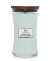 Bougie parfumée WoodWick Grand format Sagewood &amp; Seagrass - 18 cm / ø 10 cm