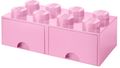 Boîte rangement Lego avec tiroir brillant rose 50 x 25 x 18 cm