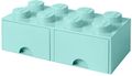 Boîte rangement Lego avec tiroir bleu azur 50 x 25 x 18 cm