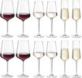 Leonardo Wijnglazenset Puccini (Rode wijnglazen &amp; Witte Wijnglazen &amp; Champagneglazen)- 12 delige set