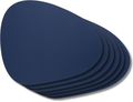 Jay Hill Placemats - Vegan leer - Grijs / Blauw - Organic - dubbelzijdig - 44 x 37 cm - 6 Stuks