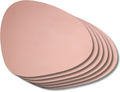 Jay Hill Placemats - Vegan leer - Grijs / Roze - Organic - dubbelzijdig - 44 x 37 cm - 6 Stuks