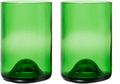 Rebottled Waterglazen - Groen - 330 ml - 2 stuks - gemaakt van gerecyclede wijnflessen