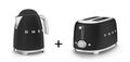 SMEG Toaster + Wasserkocher Mattschwarz