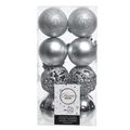 Kerstballen plastic 16 stuks zilver