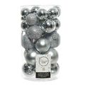 Kerstballen plastic 30 stuks zilver