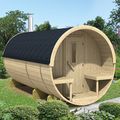 Sauna en forme de tonneau