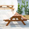 Grande table de pique-nique en bois exotique - Plateau de table de 45 mm
