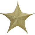 Kerstdecoratie grote ster, glitter stof, 180 cm, goud