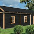Cabane de jardin noire "Hamar" - toit en pente type 8 XL