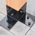 Connecteur de sol pour pergola - Acier thermolaqué noir - Pour poteaux de 9 x 9 cm - À l'unité