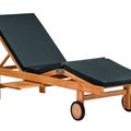 Chaise longue en bois exotique - Teck - 200 x 65 x 35 cm