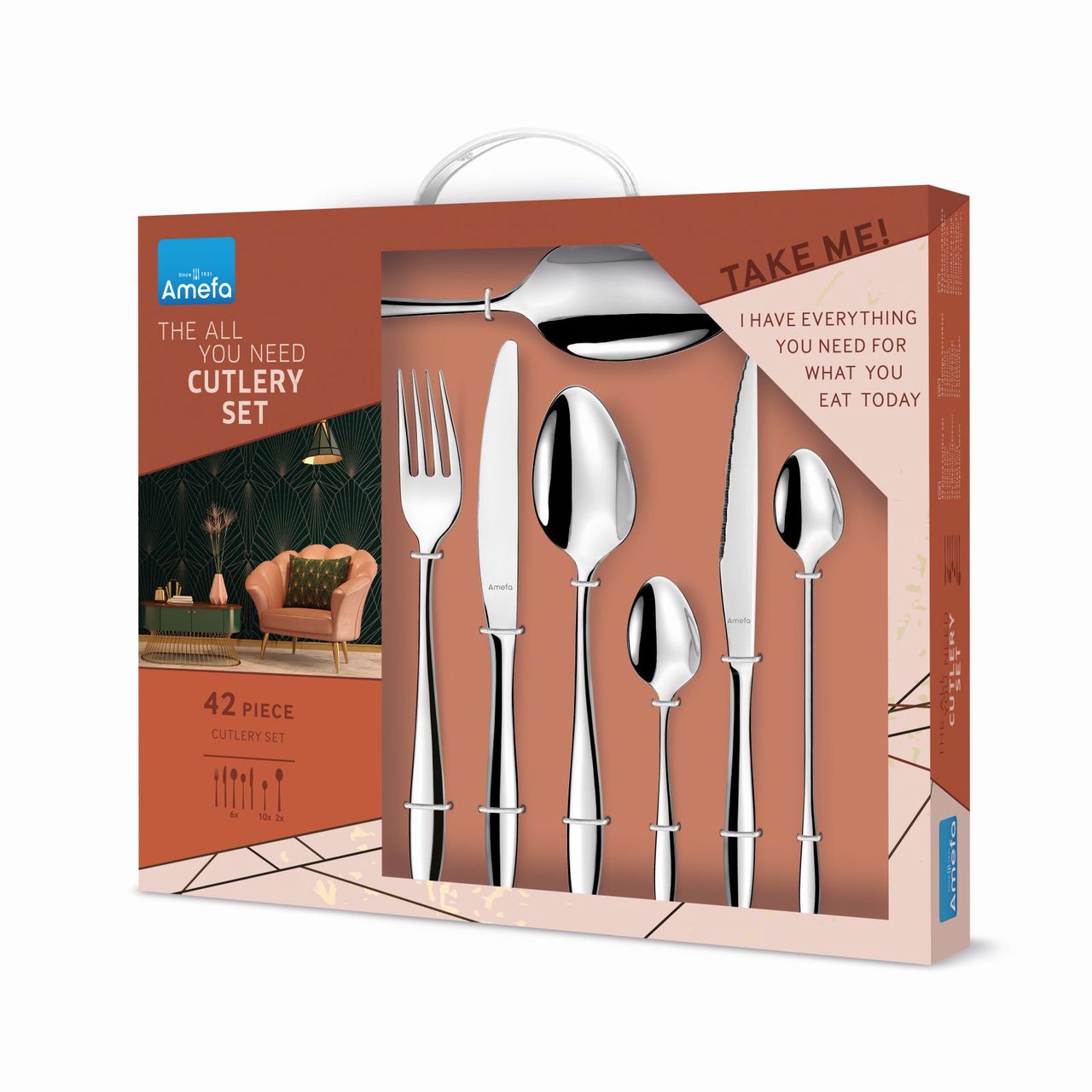 Coffret de 4 Couverts Ourson en inox, marque Amefa. Couverts livrés en  coffret cadeau.