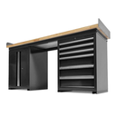 Werkbank PRO eiken met 6 lades en opbergkast - 200 cm 3