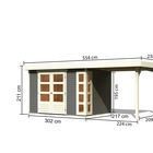 Cabane de jardin "Kerko 4" avec abri - Dimensions