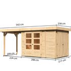 Cabane de jardin en bois "Retola 2" Karibu avec abri - Dimensions
