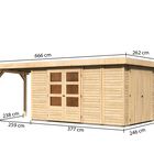 Cabane de jardin Retola 6 Karibu avec abri - Dimensions