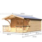 Cabane de jardin "Muhlheim 6" Karibu avec avancée de toit + Plancher et balustrade