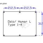 Betonsokler plan - Oslo/Hamar L type 1-4