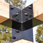 Connecteur d'angle pour pergola - Acier thermolaqué noir - Pour poteaux de 12 x 12 cm - À l'unité 
