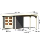 La cabane de jardin avec abri "Askola 3,5" - Dimensions