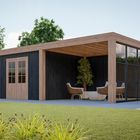 Premium Gartenhaus Luxus Typ 7 - 700 x 350 cm - Schwarze Wände 