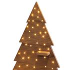 Luxe houten Kerstboom thermisch gemodificeerd Frake Met Led Verlichting 170 cm