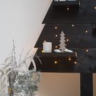 Weihnachtsbaum aus Holz, Schwarz, Mit Beleuchtung - 170 cm