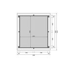 Fundamentplan Karibu Holzpool Nr. 1 rechteckig, Einbau, 350 x 320 cm