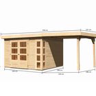 Cabane de jardin avec abri - Kerko 6 - Karibu - Dimensions
