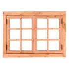 Doppeltes Dreh-Fenster aus Red Class Wood, Einfachverglasung, 125,2 x 70 cm
