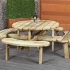 Table ronde en bois traité