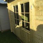Gartenhaus Freddy mit Vordach 598 x 250 x 217 cm Grün Imprägniert
