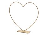 Metal heart standing on base 30cm gold
