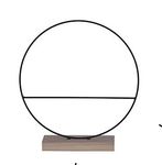 Decoratie cirkel op houten voet met spijl zwart - b7xd30cm