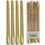 Candle Twisted Wax Gold 7.8x2.5x26cm BOX/4