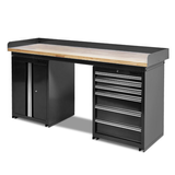 Werkbank PRO eiken met 6 lades en opbergkast - 200 cm 1