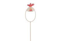 Metalen Kip Op Stok Bruin 4.4x29cm - 3 Stuks