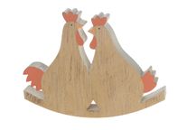Houten Kip Koppel 11x1.8x13cm Multi