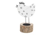 Metalen Kip Kaarshouder 11x8x16.5cm Zwart Wit