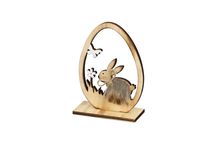 Houten Ei Met Natuurlijk Lente Design 9x4x12.5cm