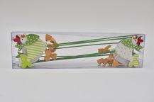 Houten Kip Op Stok Groen 7x6cm - 8 Stuks